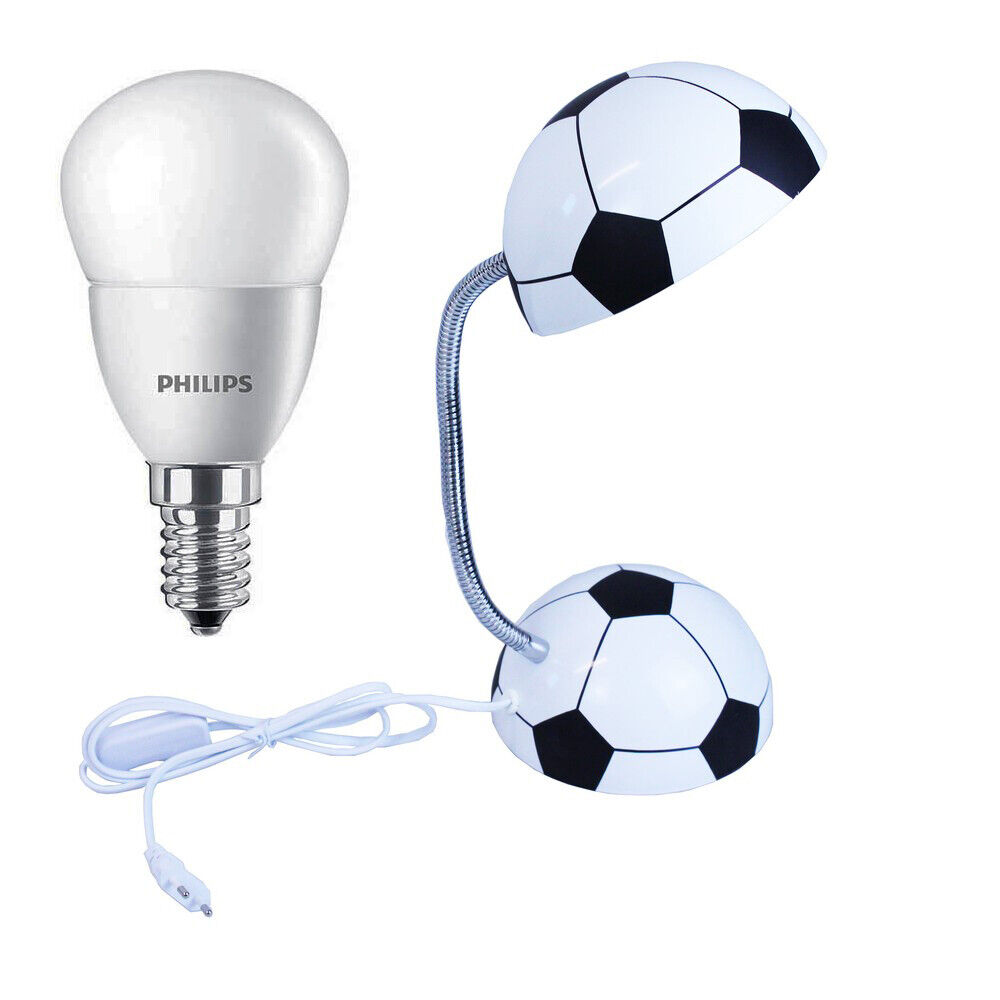 INSATECH LED Tischleuchte Fußball 1x E14 inkl Philips LED Lampe 4,5 Watt