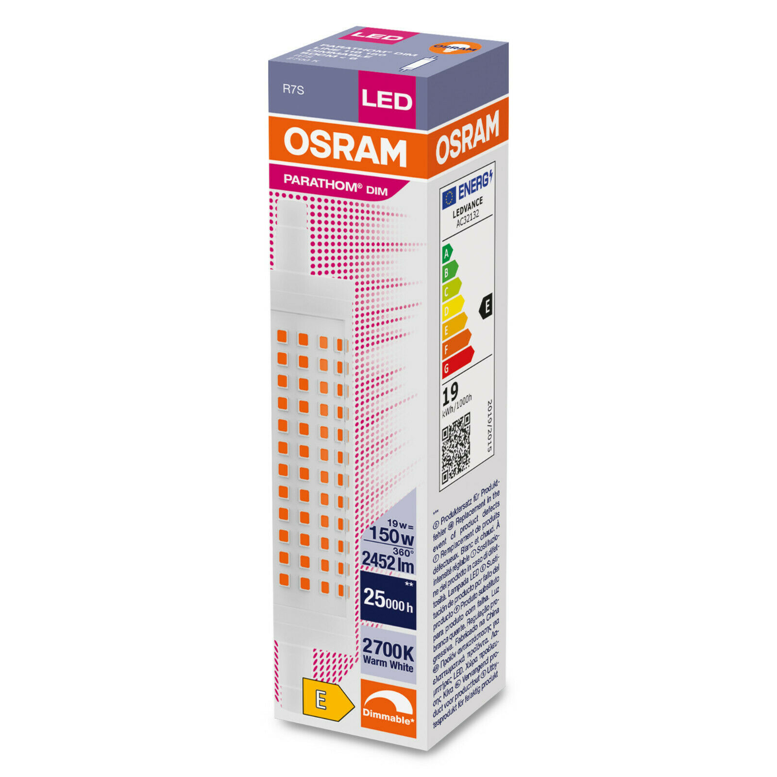 Osram LED Stab R7s 19 Watt 827 warmweiß 118mm dimmbar