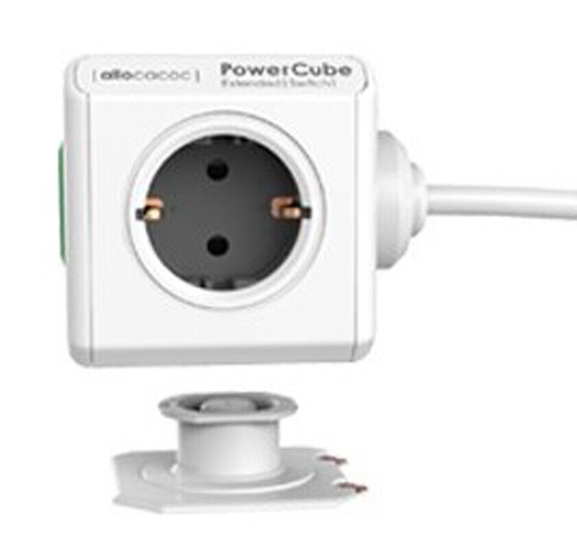 PowerCube Extended Steckdosenverteiler 3er USB-A+C wireless charger weiss 1,5 Mtr Kabel