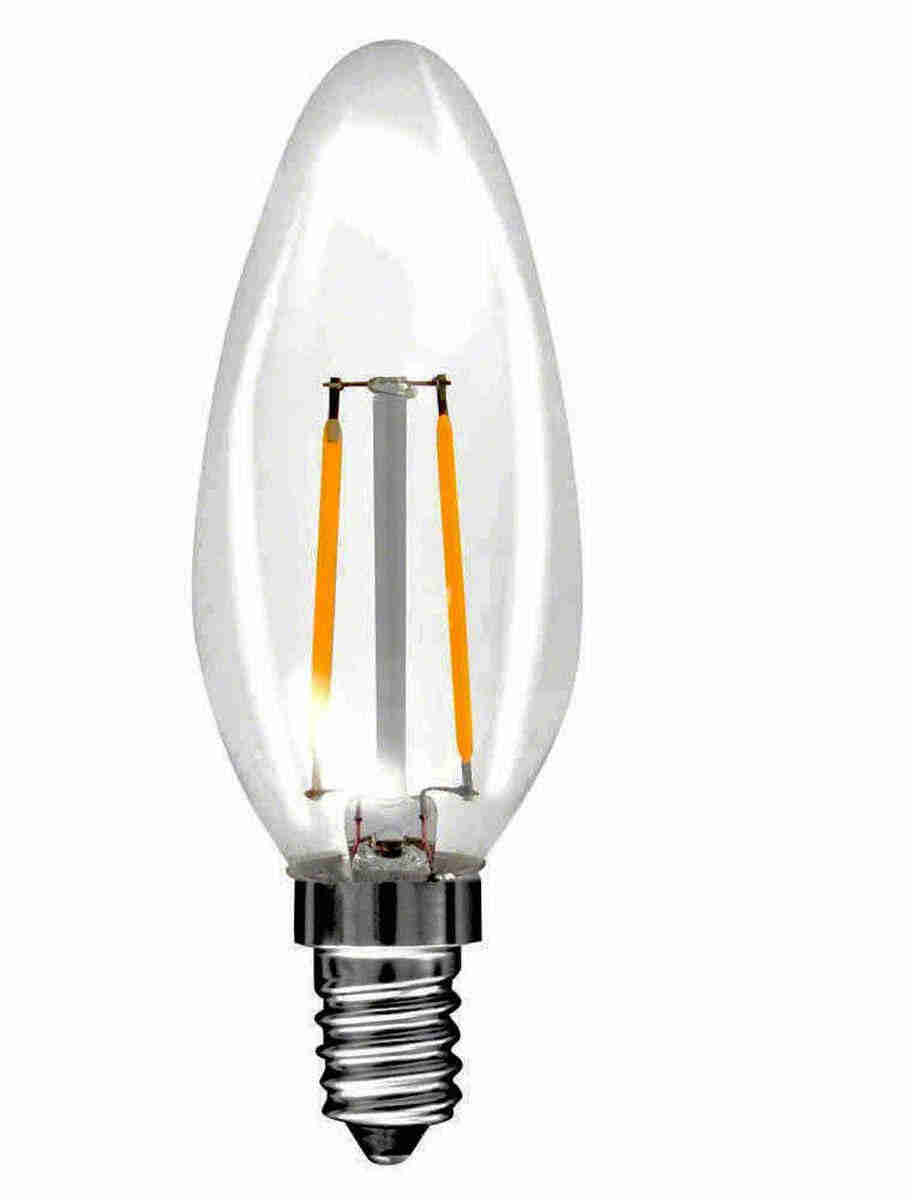 LED 2 Watt Lampe KLAR E14 Kerzenlampe Filament Faden GLAS - Müller Licht
