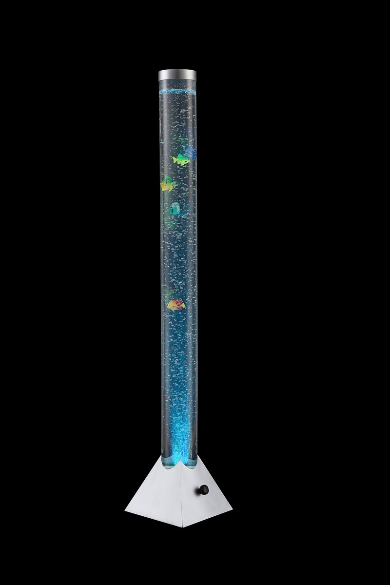 LED Standleuchte silber mit Fischen mit 1,8 Meter Anschlusskabel, RGB