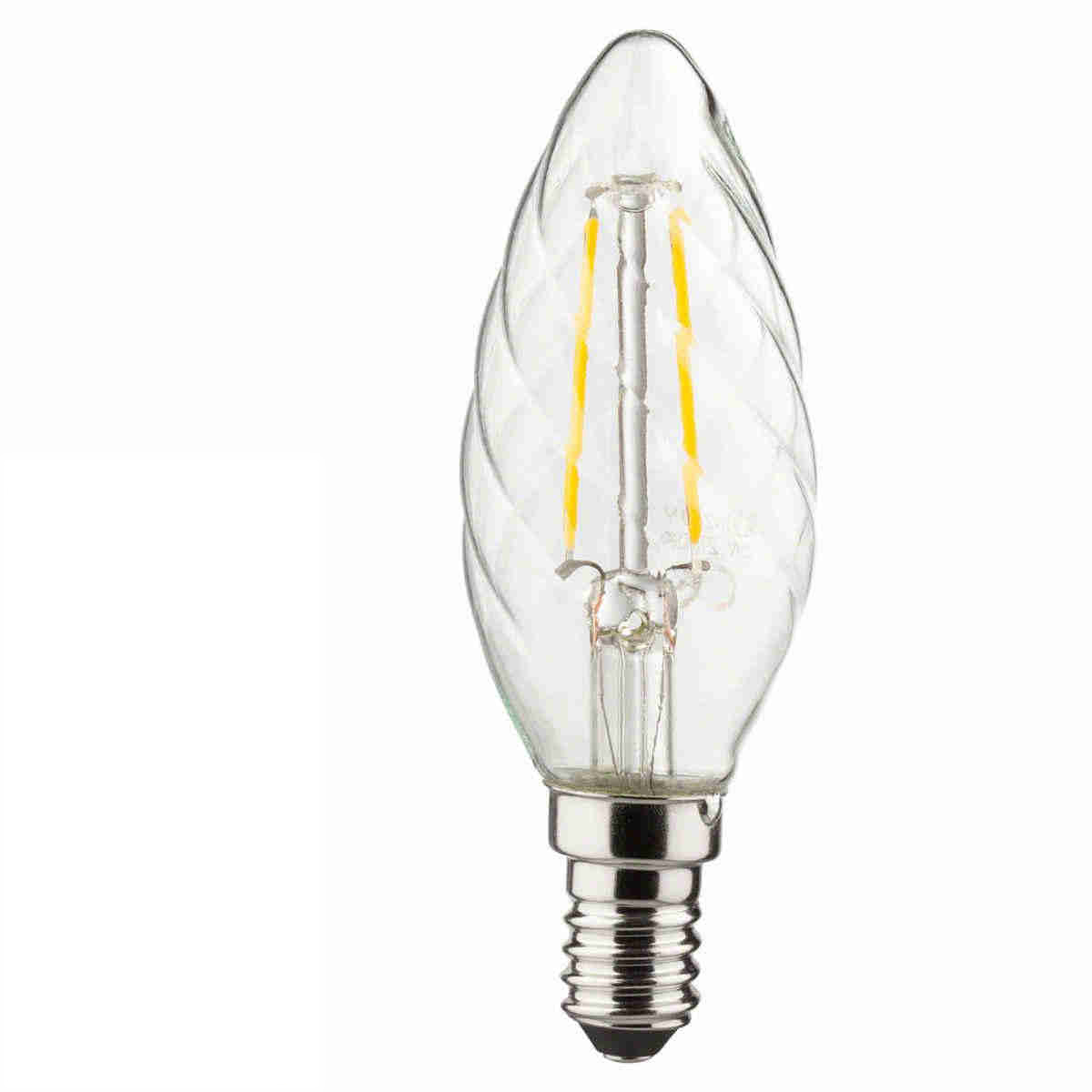 LED Filamentlampe klar Kerzenform Retro-LED gedreht 2,2 Watt E14 2700 Kelvin - Müller Licht