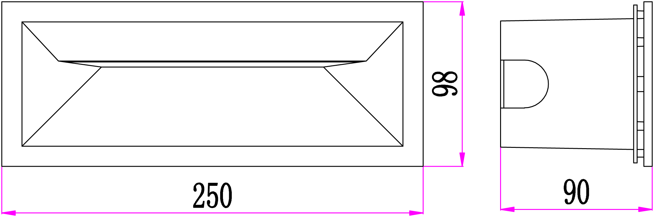 Heitronic LED Wandeinbauleuche MURANO anthrazit für innen und außen 13 Watt IP65 250x98x90mm