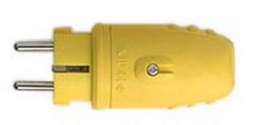 Heitronic Schutzkontakt-Gummi-Stecker 2-polig 250V max. 16A 3G1,5qmm IP44 gelb