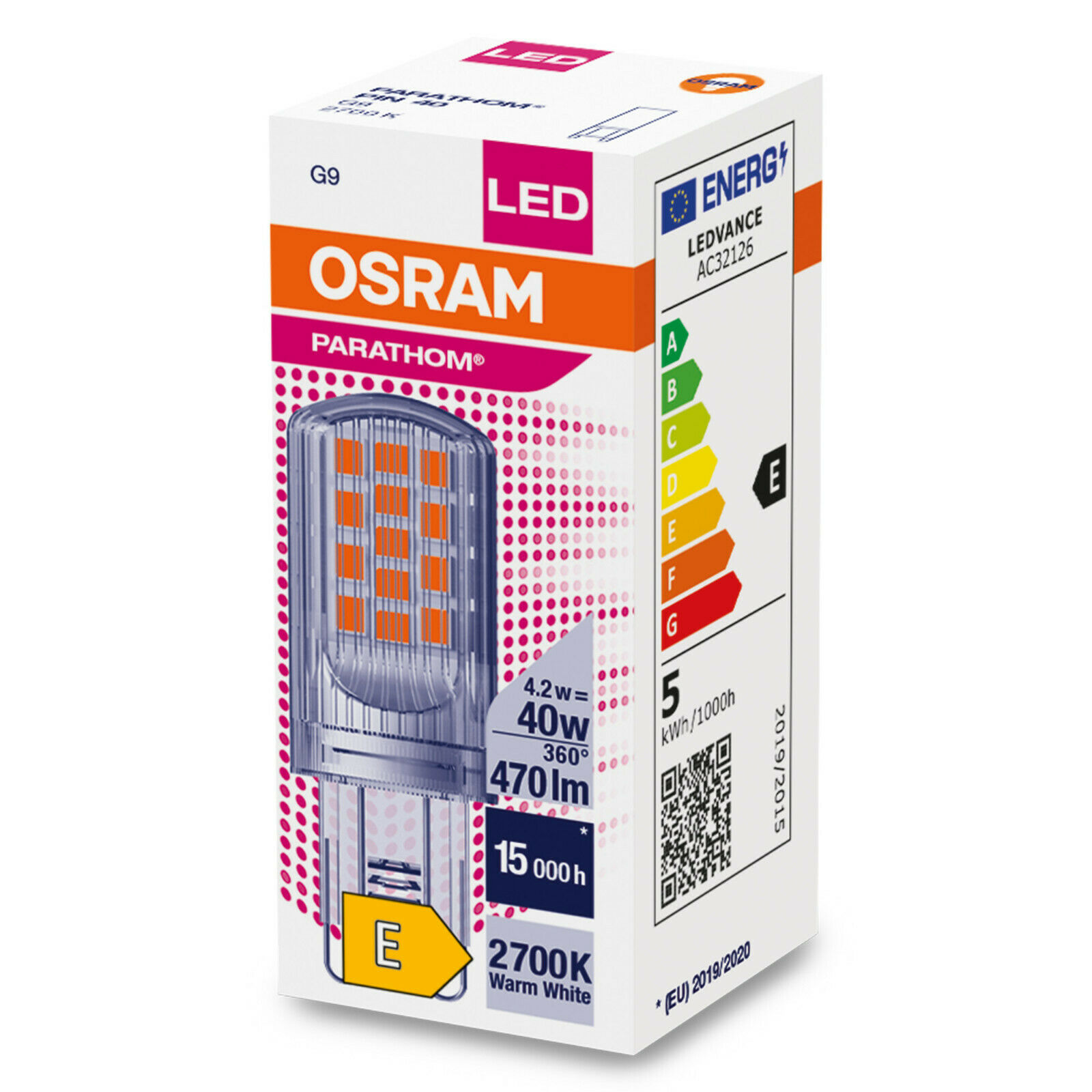 Osram LED Pin Lampe 4,2 Watt G9 827 warmweiß extra 